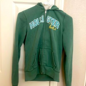 Green Holister Zip up hoodie kids XL